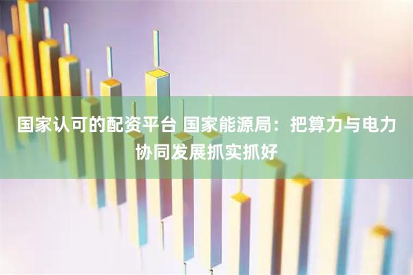 国家认可的配资平台 国家能源局：把算力与电力协同发展抓实抓好